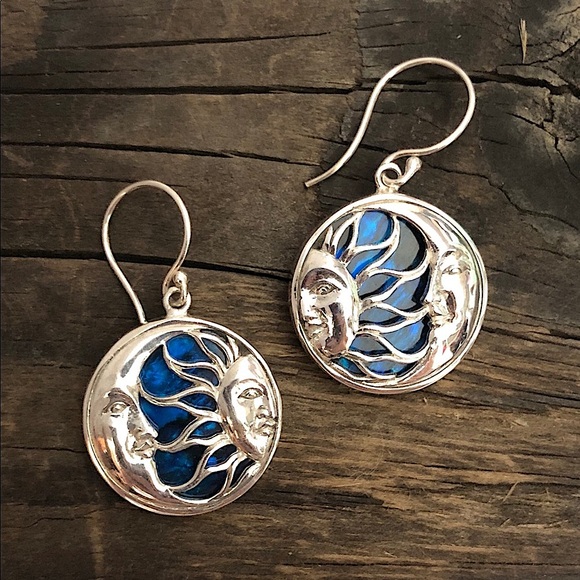 Celestial Sterling Abalone Earrings 💫✨ - Picture 1 of 4